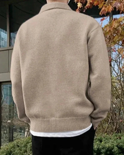 Woolen Button Half Zip